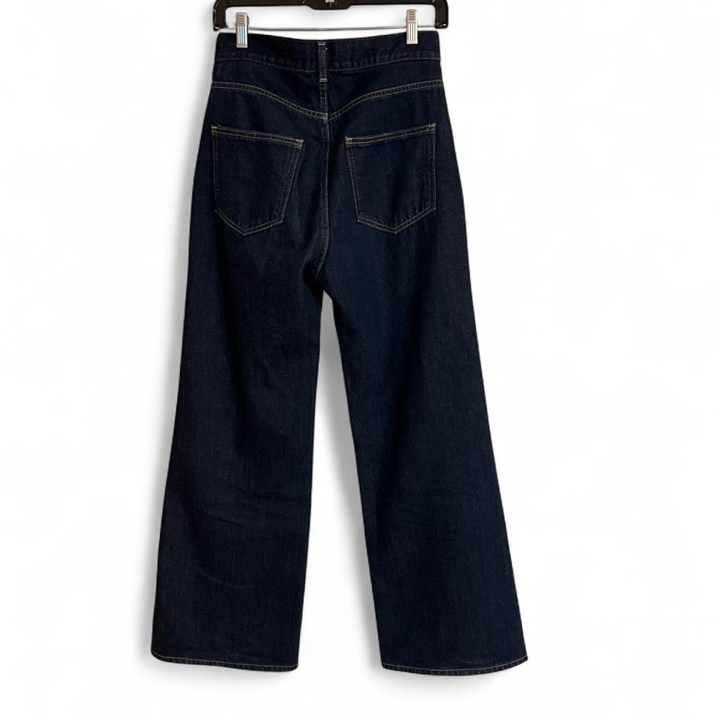 Tu es mon TRESOR Larimar Dark Indigo Straight Soft Flare Jeans Denim 26 L28 navy - Picture 4 of 10